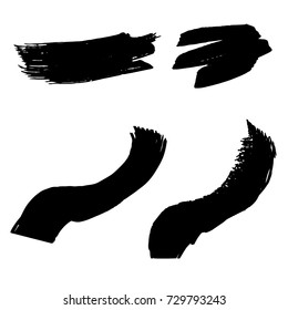 Set of Hand Painted Brush Strokes.Vector Grunge Brushes. Dirty Artistic Design Elements. Creative Design Elements. Perfect For Logo, Banner, Icon.