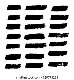Set of Hand Painted Brush Strokes.Vector Grunge Brushes. Dirty Artistic Design Elements. Creative Design Elements. Perfect For Logo, Banner, Icon.