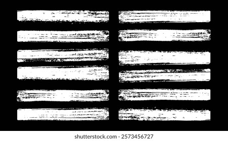  Set of hand painted chalk brushes. Hand drawn grunge lines on chalkboard background can be used as art brushes.