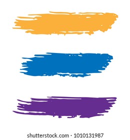 Set of Hand Painted Colorful Brush Strokes. Vector Grunge Brushes. Vector Frame For Text Modern Art Graphics For Hipsters. Dirty Artistic Creative Design Elements. Perfect For Logo, Business cards.