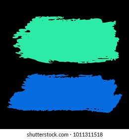 Set of Hand Painted Colorful Brush Strokes. Vector Grunge Brushes. Vector Frame For Text Modern Art Graphics For Hipsters. Dirty Artistic Creative Design Elements. Perfect For Logo, Business cards.