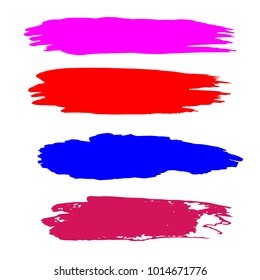 Set of Hand Painted Colorful Brush Strokes. Vector Grunge Brushes. Vector Frame For Text Modern Art Graphics For Hipsters. Dirty Artistic Creative Design Elements. Perfect For Logo, Business cards.
