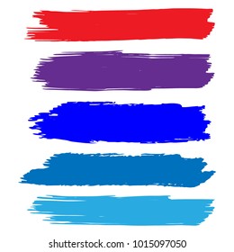 Set of Hand Painted Colorful Brush Strokes. Vector Grunge Brushes. Vector Frame For Text Modern Art Graphics For Hipsters. Dirty Artistic Creative Design Elements. Perfect For Logo, Business cards.