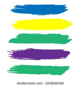 Set of Hand Painted Colorful Brush Strokes. Vector Grunge Brushes. Vector Frame For Text Modern Art Graphics For Hipsters. Dirty Artistic Creative Design Elements. Perfect For Logo, Business cards.