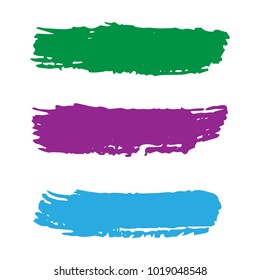 Set of Hand Painted Colorful Brush Strokes. Vector Grunge Brushes. Vector Frame For Text Modern Art Graphics For Hipsters. Dirty Artistic Creative Design Elements. Perfect For Logo, Business cards.