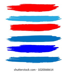 Set of Hand Painted Colorful Brush Strokes. Vector Grunge Brushes. Vector Frame For Text Modern Art Graphics For Hipsters. Dirty Artistic Creative Design Elements. Perfect For Logo, Business cards.