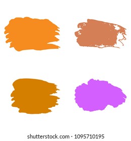 Set of Hand Painted Colorful Brush Strokes. Vector Grunge Brushes. Vector Frame For Text Modern Art Graphics For Hipsters.  Dirty Artistic Creative Design Elements. Perfect For Logo, Banner.