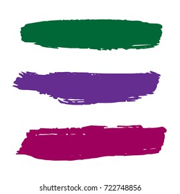 Set of Hand Painted Colorful Brush Strokes.Vector Grunge Brushes. Dirty Artistic Design Elements. Creative Design Elements. Perfect For Logo, Banner.
