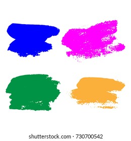 Set of Hand Painted Colorful Brush Strokes.Vector Grunge Brushes. Dirty Artistic Design Elements. Creative Design Elements. Perfect For Logo, Banner.