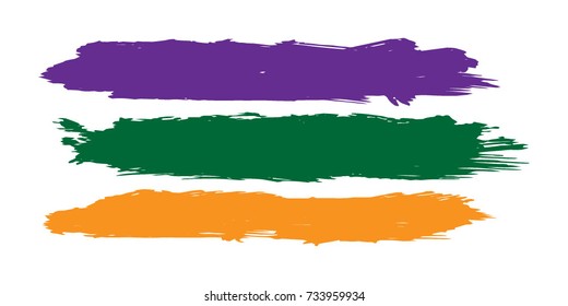 Set of Hand Painted Colorful Brush Strokes.Vector Grunge Brushes. Dirty Artistic Design Elements. Creative Design Elements. Perfect For Logo, Banner.
