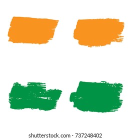Set of Hand Painted Colorful Brush Strokes.Vector Grunge Brushes. Dirty Artistic Design Elements. Creative Design Elements. Perfect For Logo, Banner.