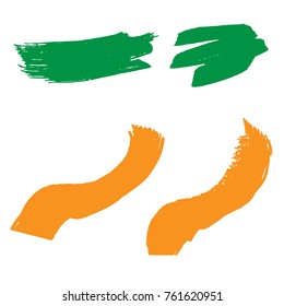Set of Hand Painted Colorful Brush Strokes.Vector Grunge Brushes. Dirty Artistic Design Elements. Creative Design Elements. Perfect For Logo, Banner.