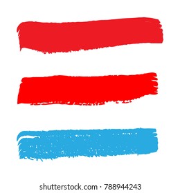 Set of Hand Painted Colorful Brush Strokes. Vector Grunge Brushes. Vector Frame For Text Modern Art Graphics For Hipsters. Dirty Artistic Creative Design Elements. Perfect For Logo, Business cards.