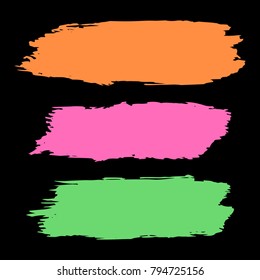 Set of Hand Painted Colorful Brush Strokes. Vector Grunge Brushes. Vector Frame For Text Modern Art Graphics For Hipsters. Dirty Artistic Creative Design Elements. Perfect For Logo, Business cards.