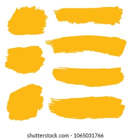 Collection Golden Paint Strokes Make Background Stock Vector (Royalty ...