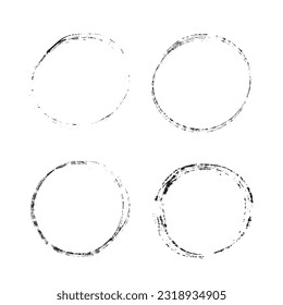 Set of hand painted ink circles, vector illustration