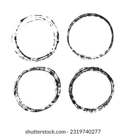 Set of hand painted ink circles, vector illustration