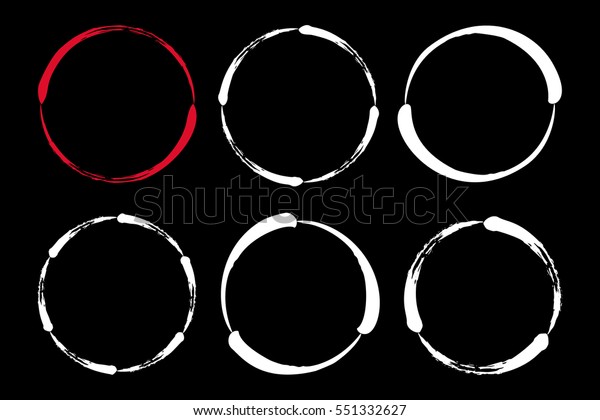 Set of hand painted ink circles.\
Graphic design elements for web sites, stationary printables,\
corporate identity, scrapbooking, posters etc. Vector\
illustration