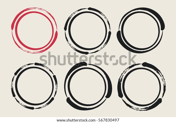 Set of hand painted ink circles. Graphic\
design elements for web sites, stationary printables, corporate\
identity, scrapbooking, posters etc. Coffee or wine glass stains.\
Vector illustration.