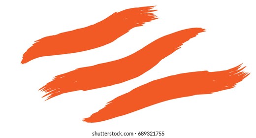 Set of Hand Painted orange Brush Strokes.Vector Grunge Brushes. Dirty Artistic Design Elements. Creative Design Elements. Perfect For Logo, Banner.