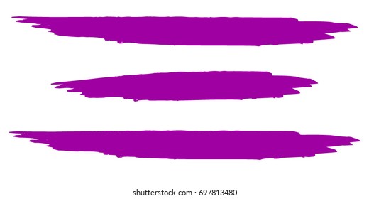 Set of Hand Painted purple Brush Strokes.Vector Grunge Brushes. Dirty Artistic Design Elements. Creative Design Elements. Perfect For Logo, Banner.