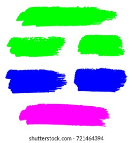 Set of Hand Painted purple Brush Strokes.Vector Grunge Brushes. Dirty Artistic Design Elements. Creative Design Elements. Perfect For Logo, Banner.