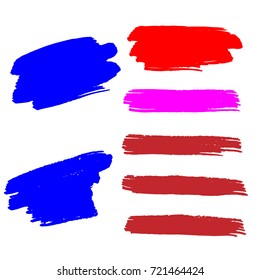 Set of Hand Painted purple Brush Strokes.Vector Grunge Brushes. Dirty Artistic Design Elements. Creative Design Elements. Perfect For Logo, Banner.