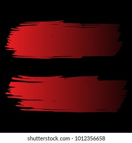 Set of Hand Painted Red Brush Strokes. Vector Grunge Brushes. Vector Frame For Text Modern Art Graphics For Hipsters. Dirty Artistic Creative Design Elements. Perfect For Logo, Banner, Business card.