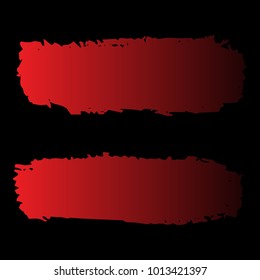Set of Hand Painted Red Brush Strokes. Vector Grunge Brushes. Vector Frame For Text Modern Art Graphics For Hipsters. Dirty Artistic Creative Design Elements. Perfect For Logo, Banner, Business card.