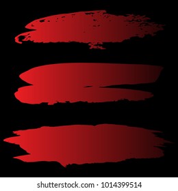 Set of Hand Painted Red Brush Strokes. Vector Grunge Brushes. Vector Frame For Text Modern Art Graphics For Hipsters. Dirty Artistic Creative Design Elements. Perfect For Logo, Banner, Business card.