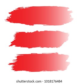 Set of Hand Painted Red Brush Strokes. Vector Grunge Brushes. Vector Frame For Text Modern Art Graphics For Hipsters. Dirty Artistic Creative Design Elements. Perfect For Logo, Banner, Business card.