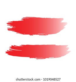 Set of Hand Painted Red Brush Strokes. Vector Grunge Brushes. Vector Frame For Text Modern Art Graphics For Hipsters. Dirty Artistic Creative Design Elements. Perfect For Logo, Banner, Business card.