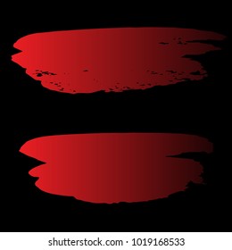 Set of Hand Painted Red Brush Strokes. Vector Grunge Brushes. Vector Frame For Text Modern Art Graphics For Hipsters. Dirty Artistic Creative Design Elements. Perfect For Logo, Banner, Business card.