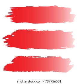 Set of Hand Painted Red Brush Strokes. Vector Grunge Brushes. Vector Frame For Text Modern Art Graphics For Hipsters. Dirty Artistic Creative Design Elements. Perfect For Logo, Banner, Business card.