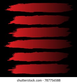 Set of Hand Painted Red Brush Strokes. Vector Grunge Brushes. Vector Frame For Text Modern Art Graphics For Hipsters. Dirty Artistic Creative Design Elements. Perfect For Logo, Banner, Business card.