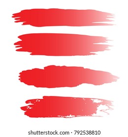 Set Hand Painted Red Brush Strokes Stock Vector (Royalty Free ...