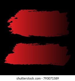 Set of Hand Painted Red Brush Strokes. Vector Grunge Brushes. Vector Frame For Text Modern Art Graphics For Hipsters. Dirty Artistic Creative Design Elements. Perfect For Logo, Banner, Business card.