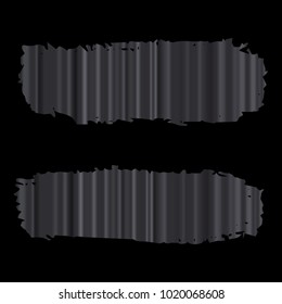 Set of Hand Painted Stripe Dark Sliver Brush Strokes. Vector Grunge Brushes. Vector Frame For Text Modern Art Graphics For Hipsters. Dirty Artistic Creative Design Elements. Perfect For Logo, Banner.