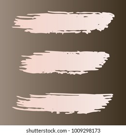Set of Hand Painted Stripe Gray, White Brush Strokes. Vector Grunge Brushes. Vector Frame For Text Modern Art Graphics For Hipsters. Dirty Artistic Creative Design Elements. Perfect For Logo, Banner.