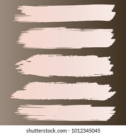 Set of Hand Painted Stripe Gray, White Brush Strokes. Vector Grunge Brushes. Vector Frame For Text Modern Art Graphics For Hipsters. Dirty Artistic Creative Design Elements. Perfect For Logo, Banner.