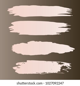 Set of Hand Painted Stripe Gray, White Brush Strokes. Vector Grunge Brushes. Vector Frame For Text Modern Art Graphics For Hipsters. Dirty Artistic Creative Design Elements. Perfect For Logo, Banner.