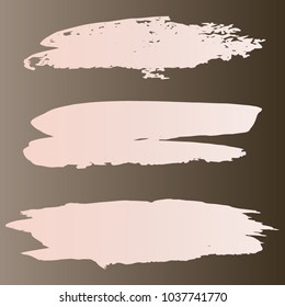 Set of Hand Painted Stripe Gray, White Brush Strokes. Vector Grunge Brushes. Vector Frame For Text Modern Art Graphics For Hipsters. Dirty Artistic Creative Design Elements. Perfect For Logo, Banner.