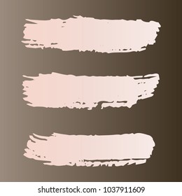 Set of Hand Painted Stripe Gray, White Brush Strokes. Vector Grunge Brushes. Vector Frame For Text Modern Art Graphics For Hipsters. Dirty Artistic Creative Design Elements. Perfect For Logo, Banner.