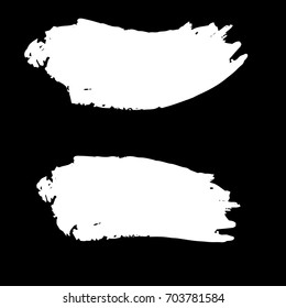 Set of Hand Painted White Brush Strokes.Vector Grunge Brushes. Dirty Artistic Design Elements. Creative Design Elements.