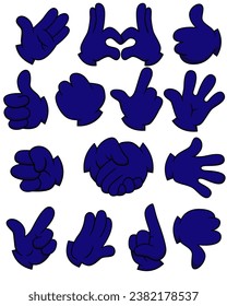Set of hand palm gesture vector illustration