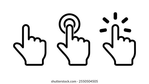 Set hand pointer icon line style design vector.Eps 10