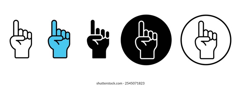 Set of hand pointing up icon collection. Pointing Up symbol different style. Vector Illustration.