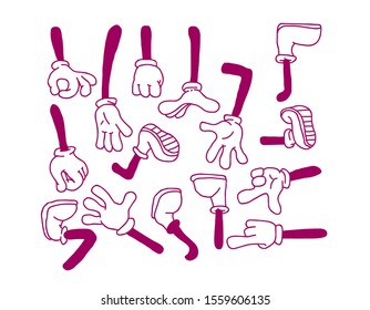 set hand pose icon for animation or comic