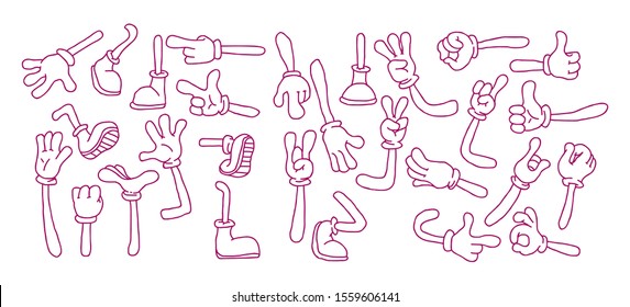 set hand pose icon for animation or comic
