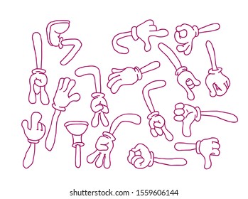 set hand pose icon for animation or comic
